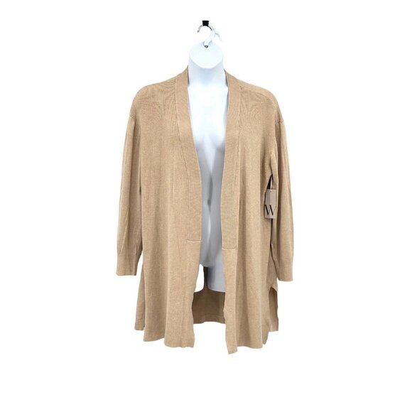 Worthington Petite Womens Long Sleeve Open Front Cardigan Size PXXL Tan NEW - Picture 6 of 13